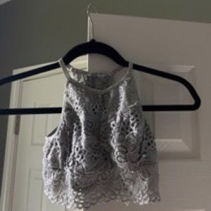 silver lace bralette